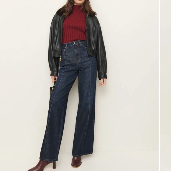 Reformation Denim - Reformation Cary High Rise Slouchy Wide Leg Jeans Blue - Size 26